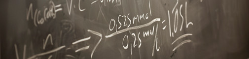 Equations on black board